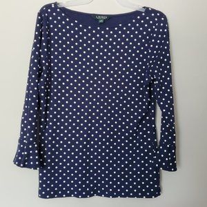 Lauren Ralph Lauren polka dot bell sleeve  Size L
